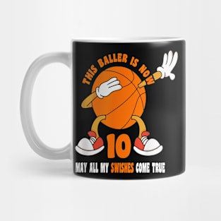 10 Year Old Happy 10th Birthday Basketball 10th Birthday Mug